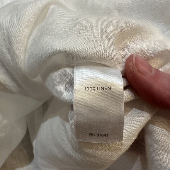 J Jill Love Linen Shirt Womens L White Sleeveless Tunic Top Lagenloook Casual - Picture 6 of 7